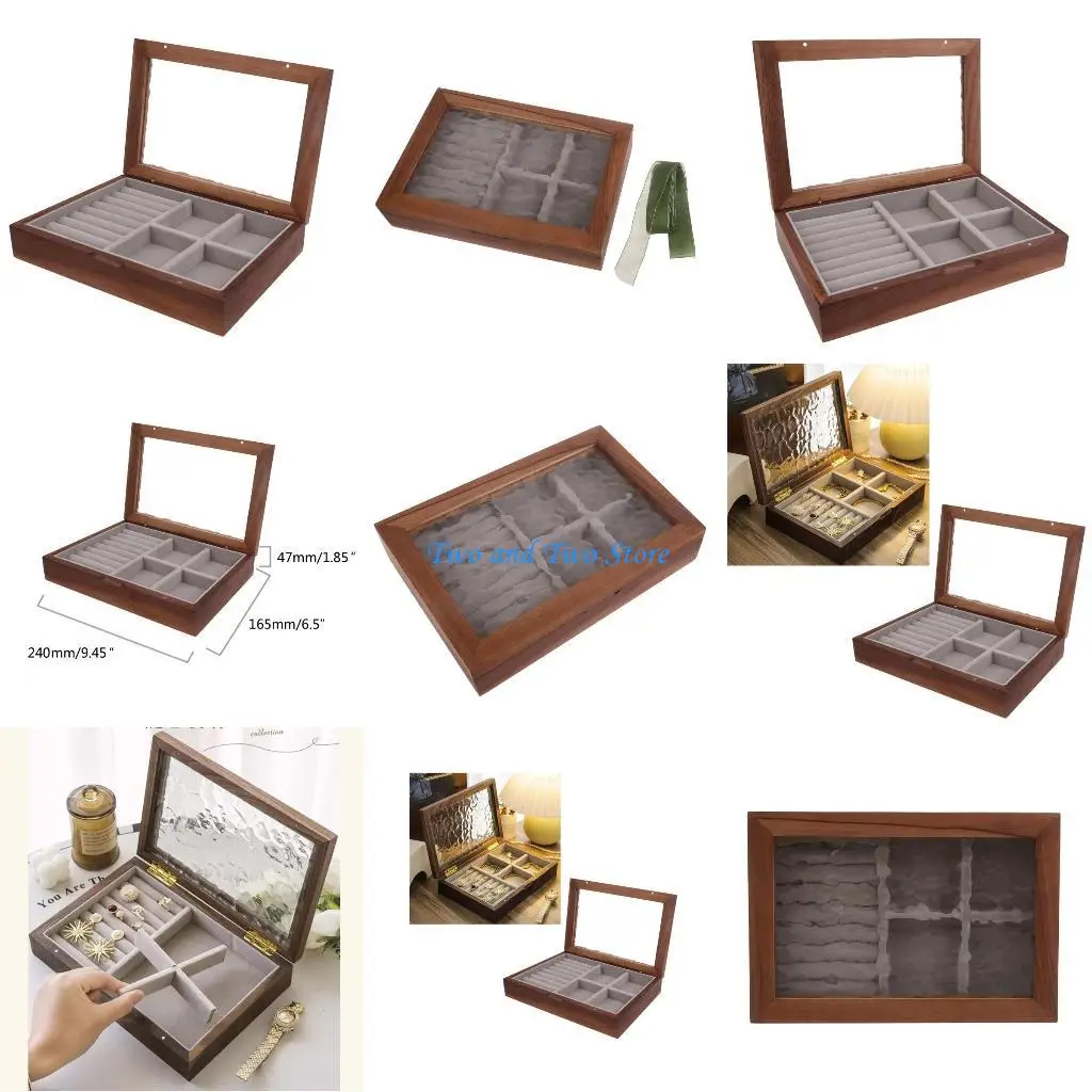 

HX6F Пыленепроницаемая откидная крышка, футляр для хранения ювелирных изделий, ожерелья, колец, серег, коробка для демонстрации