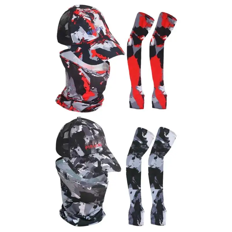 

Рыболовные шапки с рукавами на руку, рукавами, защита от солнца, шейный клапан, уличная регулируемая походная шапка, нарукавник, солнцезащитные шапки