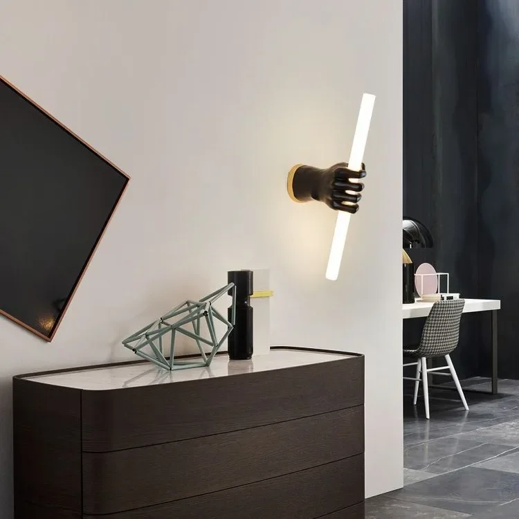 SANDYHA Minimalist ห้องนอนโคมไฟข้างเตียง Creative Nordic Designer เหมาะสําหรับโรงแรม Study Corridor Decor โคมไฟ