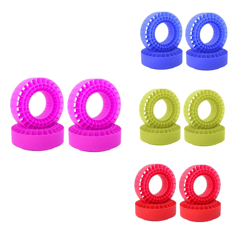 4PCS Silicone Rubber Insert Foam Tire Fit For 1.9 Inch Wheel Tires 108Mm Foam Fit For 1/10 RC Crawler Car Replacement -Red