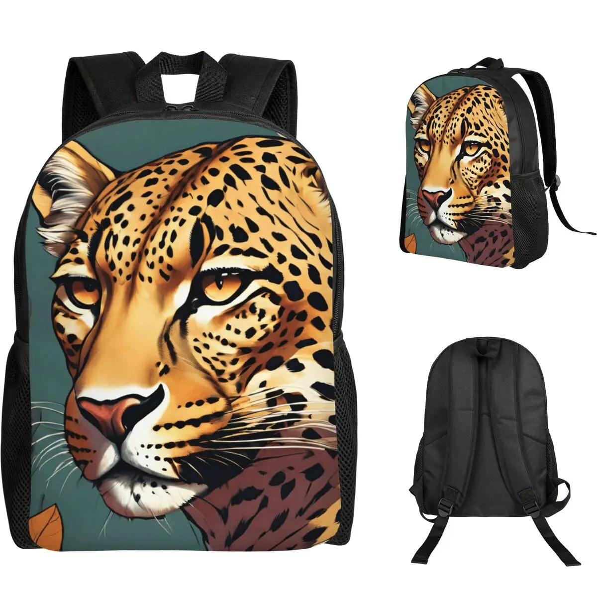 

Leopard In Forrest Student Backpack School Bag Hiking Travel Daypack for Men Women Fashion Bookbag Shoulder Bags