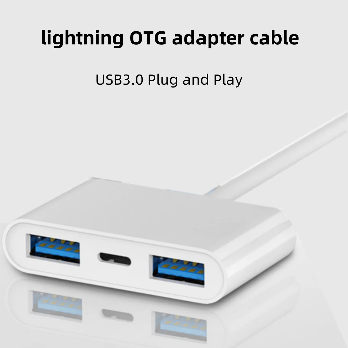 

OTG Adapter for iPhone Lightning to USB 3.0 and Charging Expander 3 in 1 Protable Converter for Data Transfer of USB Device