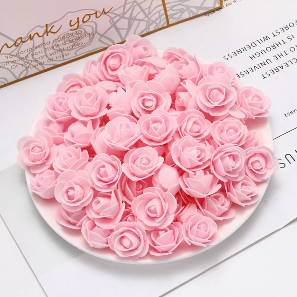 100 stücke 3,5 cm PE Mini Künstliche Blumen für Home Hochzeit Decor Zubehör Gefälschte Foma Scrapbooking Blase Bears Dekorative – Detail 8