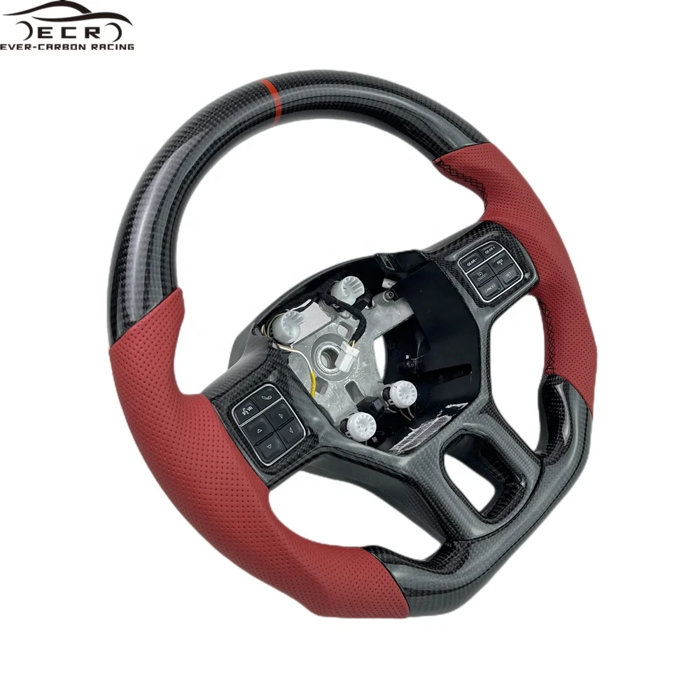 Ever-Carbon Racing ECR High Quality Customized Car Steering Wheel For Dodge Ram Carbon Fiber Steering Wheel