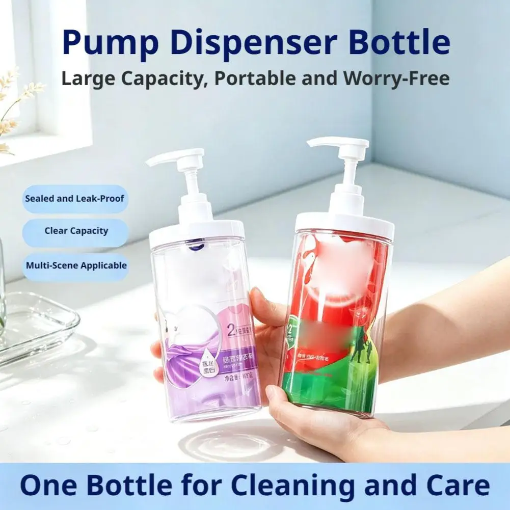 500/1000ml Pump Sub Bottling Bottle Large Capacity Leakproof Seal Travel Makeup Bottling,Lotion,Shampoo Sub Bottling Bottle