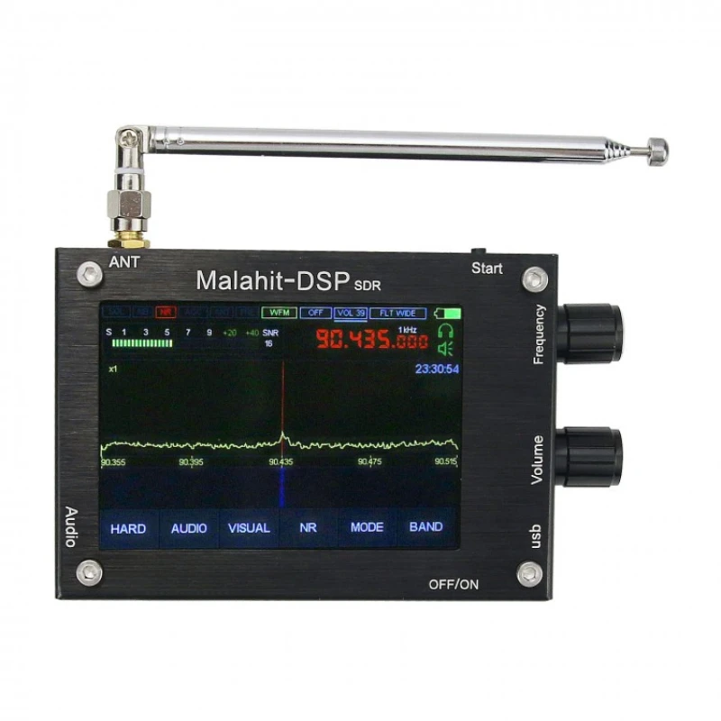 50KHz-2GHz 1.10C Malachite DSP SDR Receiver Malahit SDR Shortwave Radio With Aluminum Alloy Shell