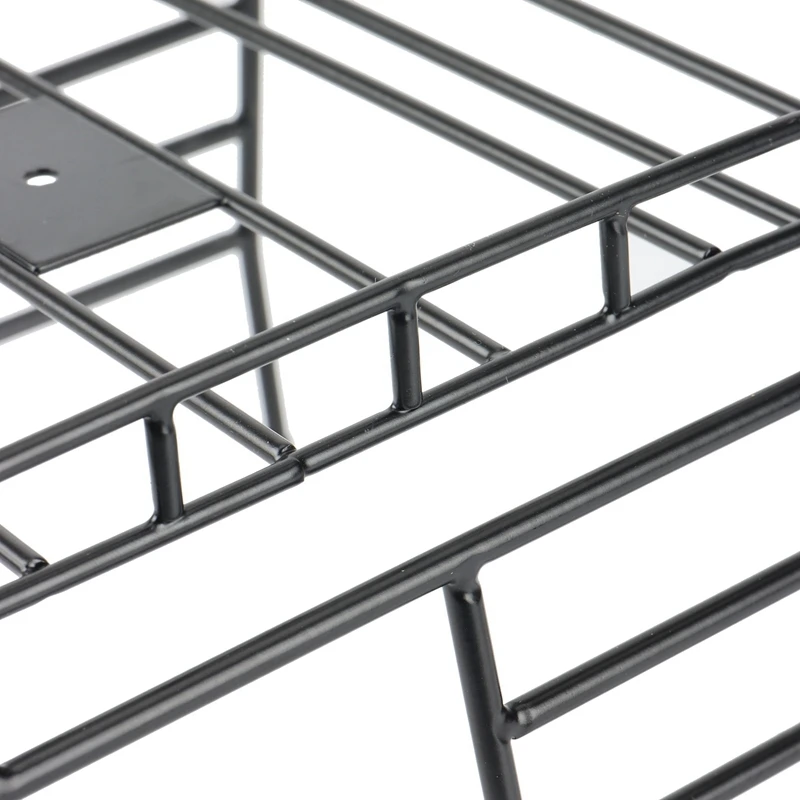 Metal Roof Rack Roll Cage Luggage Tray With LED Light Bar For 1/10 RC Crawler Car Axial SCX10 Jeep Wrangler Body Shell