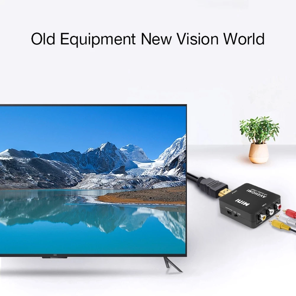 محول RCA إلى HDMI 1080P صغير AV إلى محول HDMI مركب CVBS إلى HDMI HD CVBS RAC محول الصوت والفيديو لأجهزة التلفزيون PS2/3 VCR