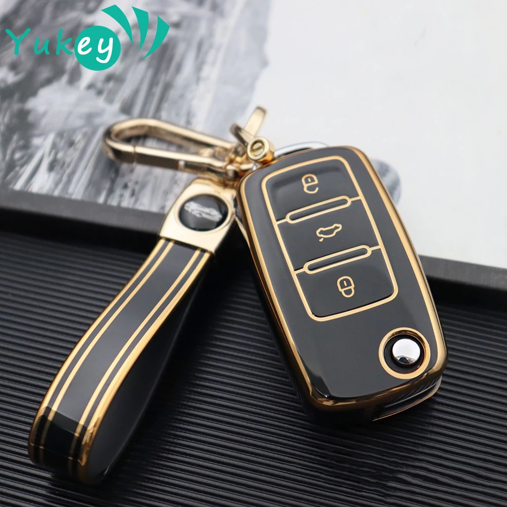 For VW Golf Polo Bora Beetle Tiguan for SKODA Fabia Superb for SEAT Leon Toledo Altea Ibiza TPU Remote Key Fob Case Cover