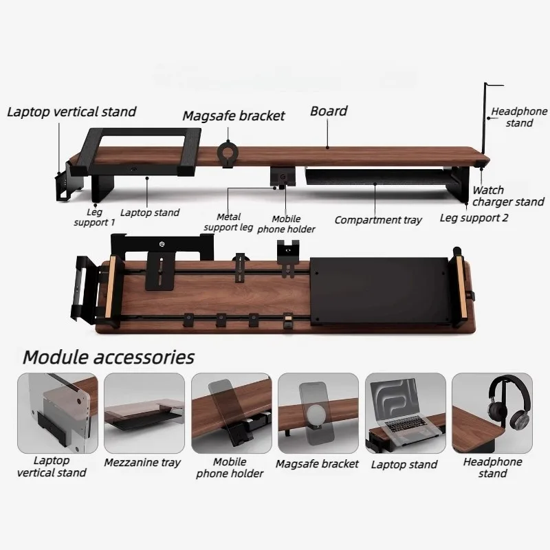 Modular Z3 Pro Monitor Riser Stand Wooden Office Computer Shelf Riser Set Desktop Organizer Shelves Household Storage Rack