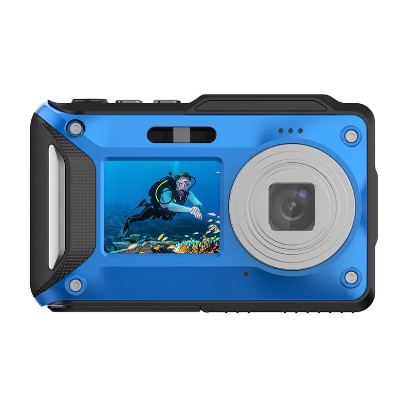 Dual-Screen Underwater Waterproof Camera, HD Photo And Video, 5M Depth Direct Submersible, Portable For Outdoor Water Sports.