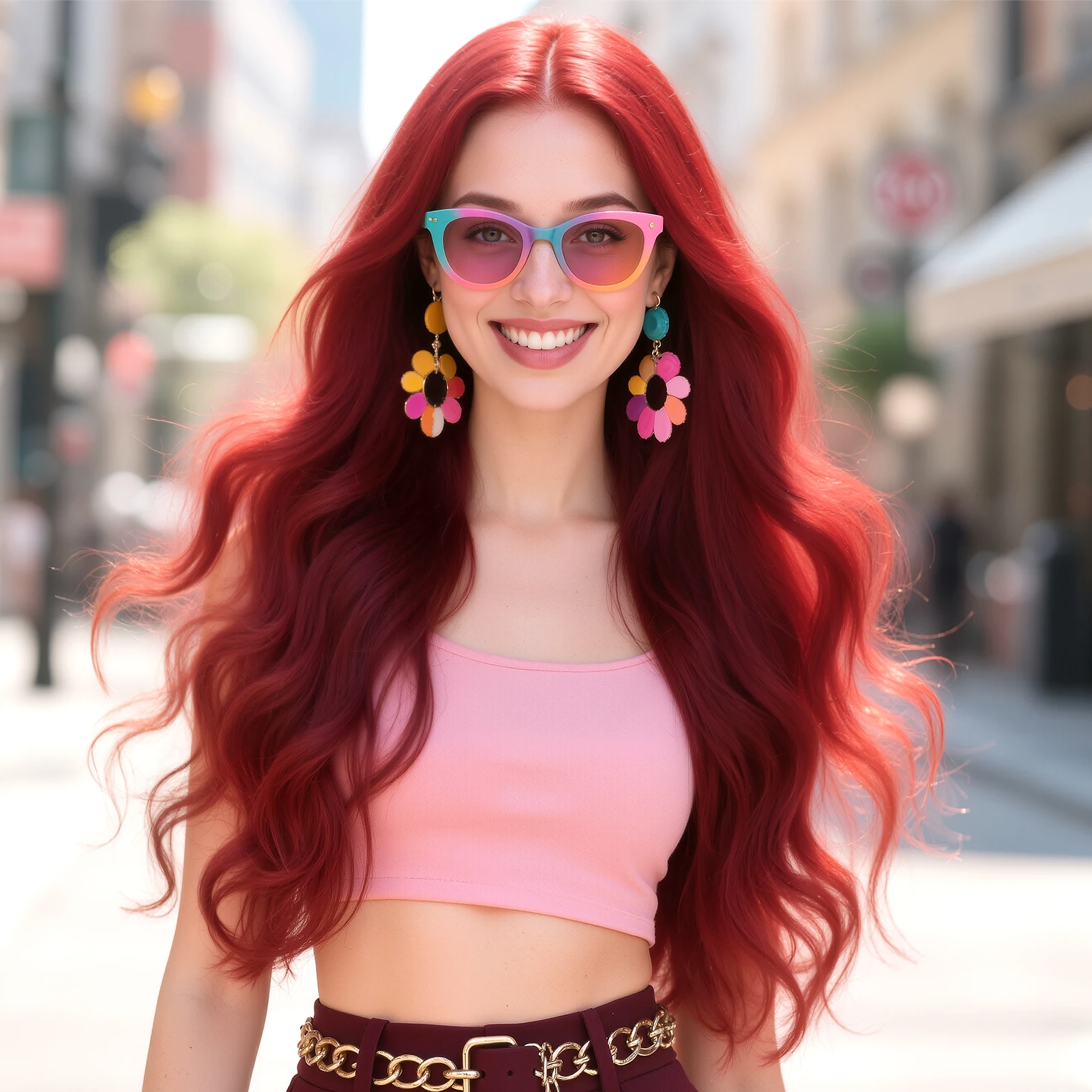 

26-дюймовый бордовый волнистый синтетический парик со средней частью челки, термостойкий парик 150C, полный кружевной парик + сетка для волос для вечеринки, свадьбы, косплея