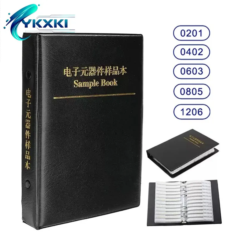 8500PCS 4250PCS 170 values 0201 0402 0603 0805 1206 1% 0R-10M SMD classification kit resistor mixing manual Blank sample Book