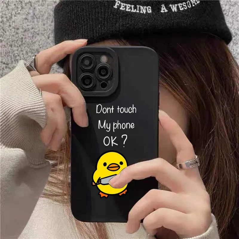 Bonito dos desenhos animados pato caso de telefone para xiaomi redmi a3 a2 a1 14c 13c 12c 10c 9t nota 14 13 12s 12 11 10 9s pro plus 4g 5g capa traseira