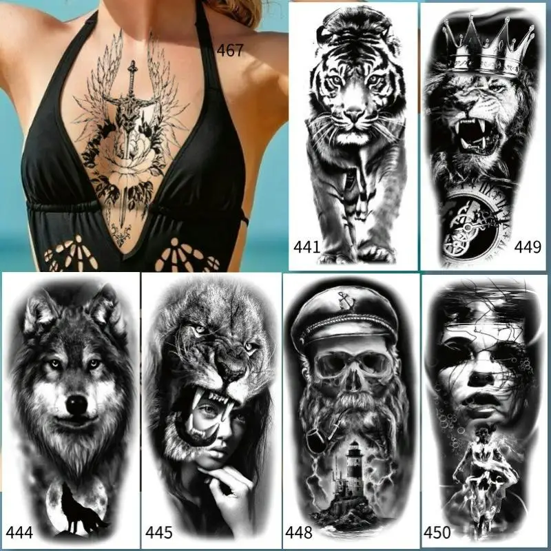 

Temporary Tattoos for Men Women,Waterproof Tattoo Stickers,Long-Lasting,Fake Tattoo,Dragon Snake Lion Tattoo Stickers