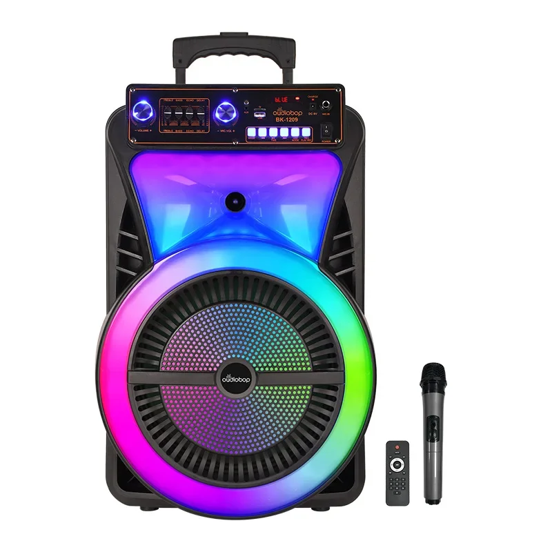 1200W peak value Wireless Bluetooth speaker portable home karaoke subwoofer LED display screen music center Trolley voice box