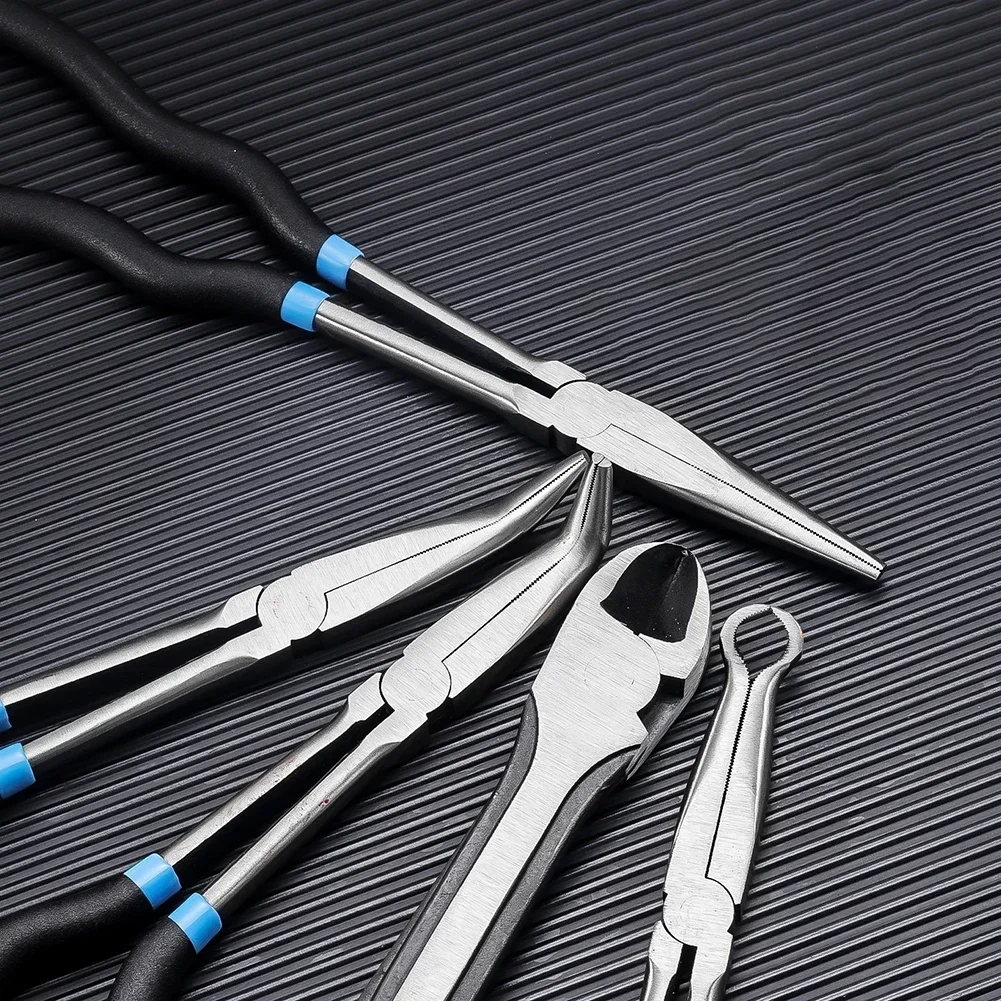 4/5pcs Multi-purpose Long Nose Pliers Straight Needle 0 45 90 Degree Curved Flat Mouth Pliers O-shaped Pliers Hand Tool