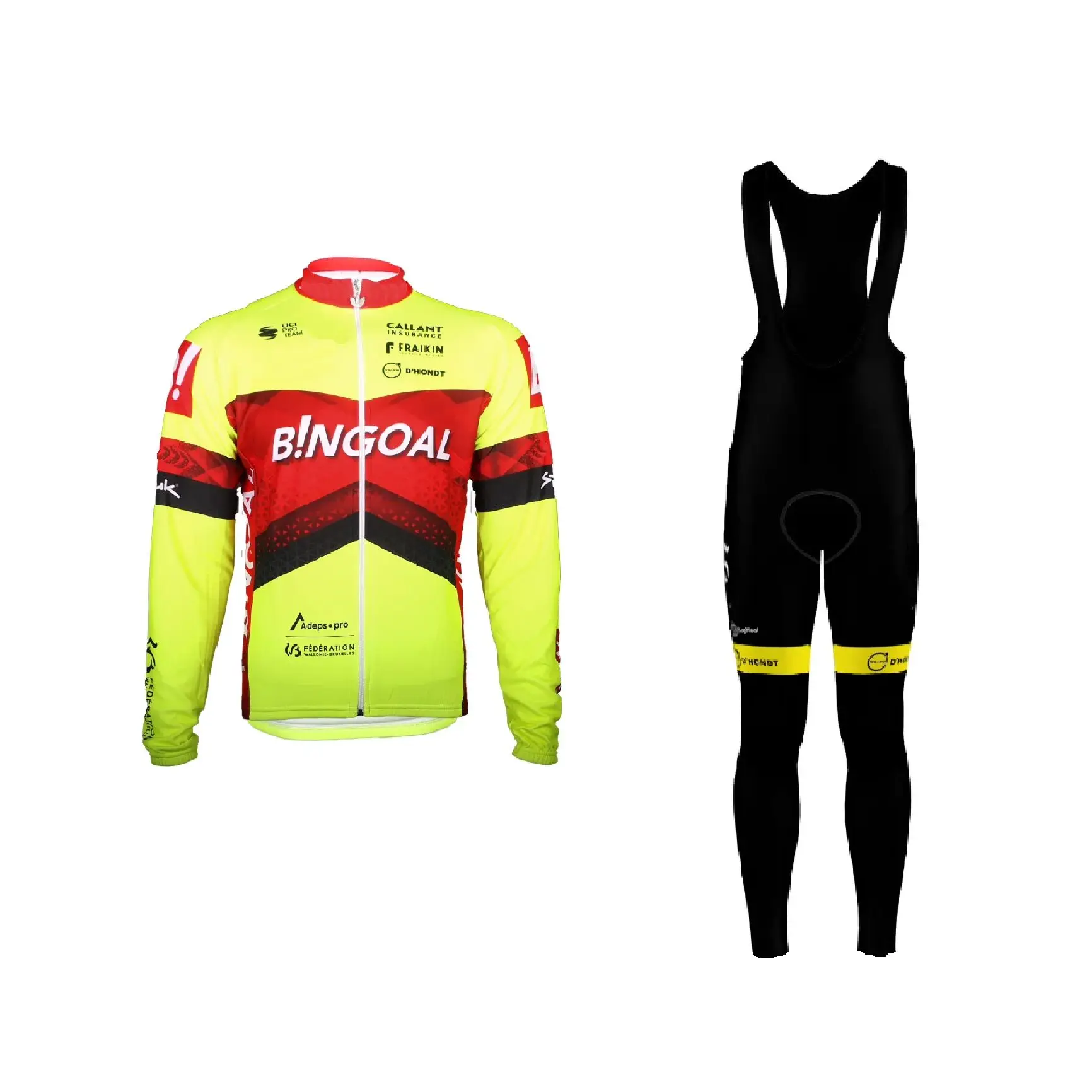 WINTER FLEECE THERMAL 2024 BINGOAL PAUWELS SAUCES WB Cycling Jersey Long Sleeve Bicycle Clothing With Bib PANTS Ropa Ciclismo