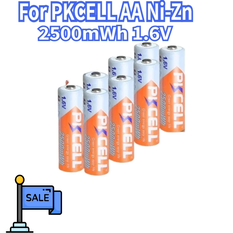 

8Pcs 2500mWh 1.6V For PKCELL AA Ni-Zn Rechargeable Battery Aa NIZN Batteries 2A