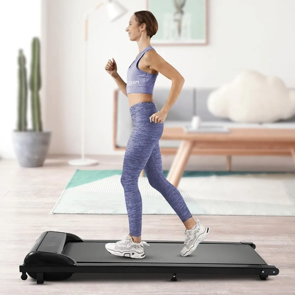 2 in 1 Under Desk Treadmill Walking Jogging Machine Installation-Free Powerful and Quiet Walking Pad with Remote Control