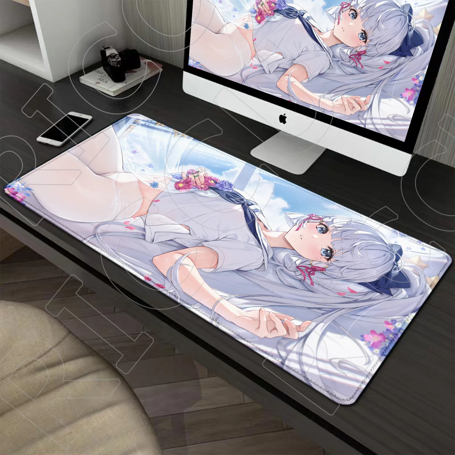 

XXL Hentai Genshin Impact Anime Kawaii Girl Mouse Pad 800x400mm Kamisato Ayaka Computer accessories Gamer Large Playmat Desk Mat