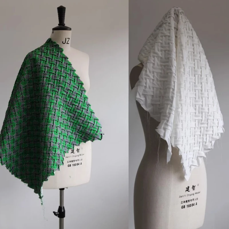 

Non Elastic Wrinkled Texture Fabric for Fashion Dress Clothing Design Knit Thin Version Cloth Diy By The Meter Sewing Material