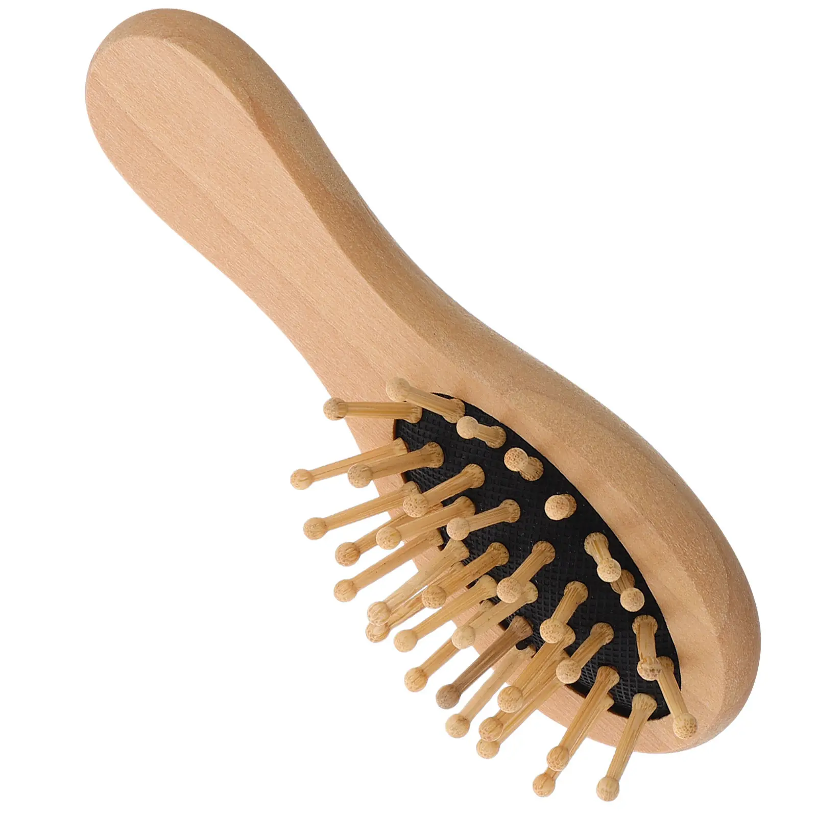 Wooden Mini Massage Cushion Comb Scalp Massager Paddle Hairbrush Detangling Anti Static Portable Hair Massage Brush for Travel