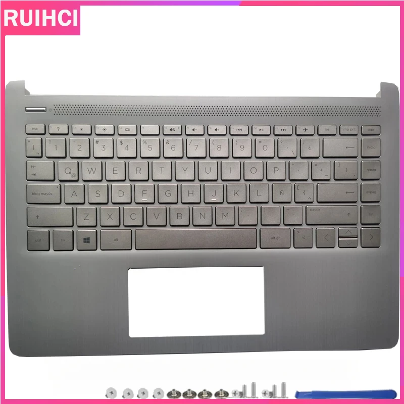 for HP 14-DQ 14-FQ 14S-FR TPN-Q221 New US RU Keyboard Laptop Palmrest Upper Cover Top Case Replacement L88243-251 view 3