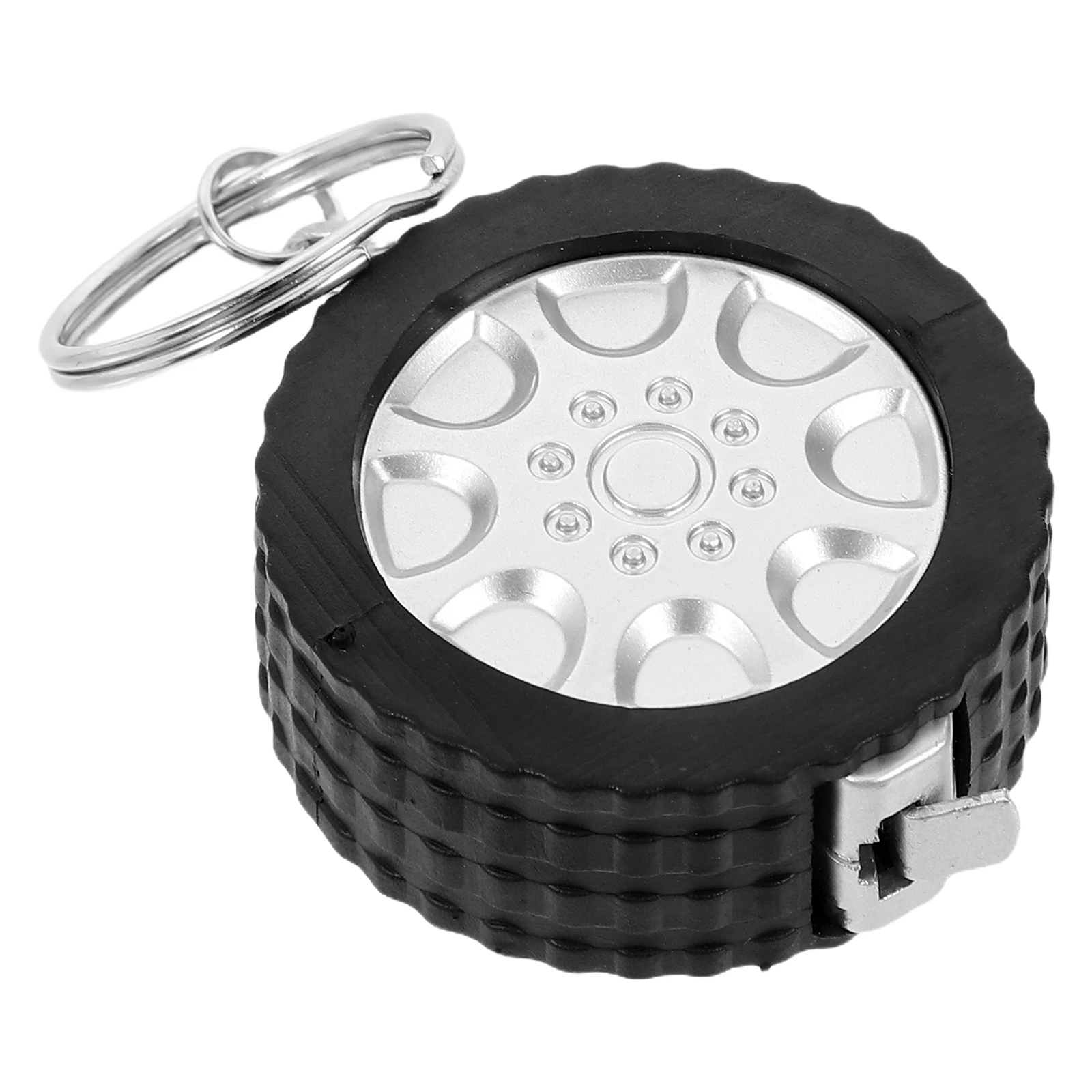 

Heat Transfer Keychain Mini Tape Measure Stylish Tire Shape Design Durable Practical for Daily Use and DIY Projects