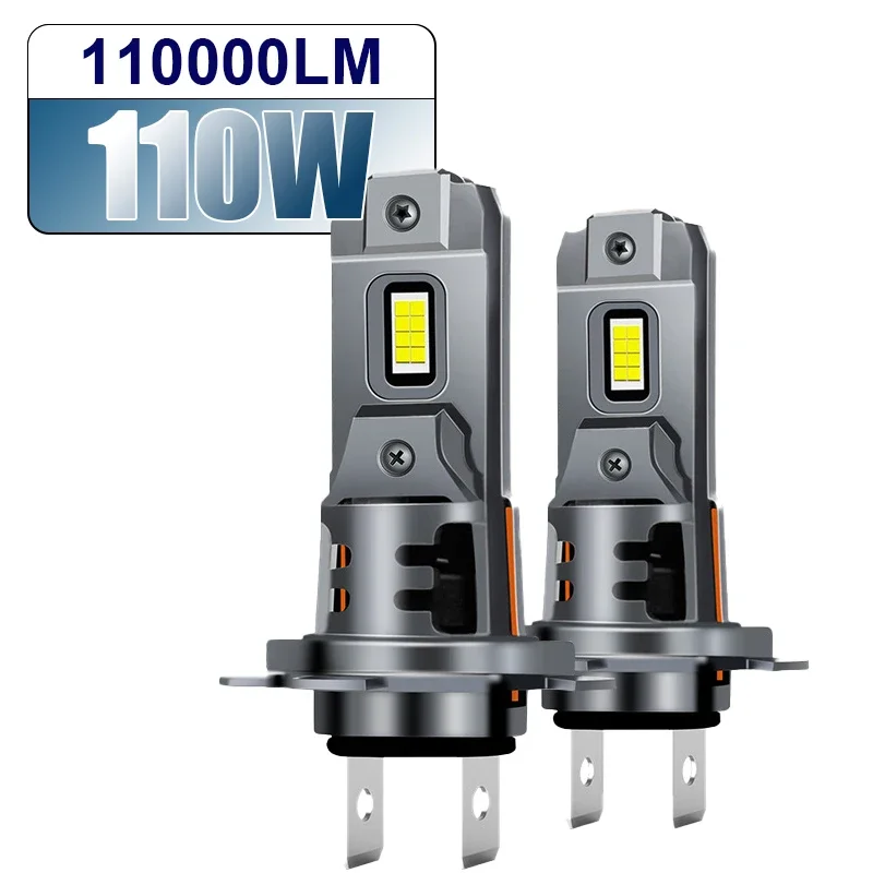 110W Inline LED Headlight Bulb Canbus Car Headlamp 110000LM 6000K 12V H4 H7 H1 9005 9006 H8 H9 H11 Double Copper Tube Turbo