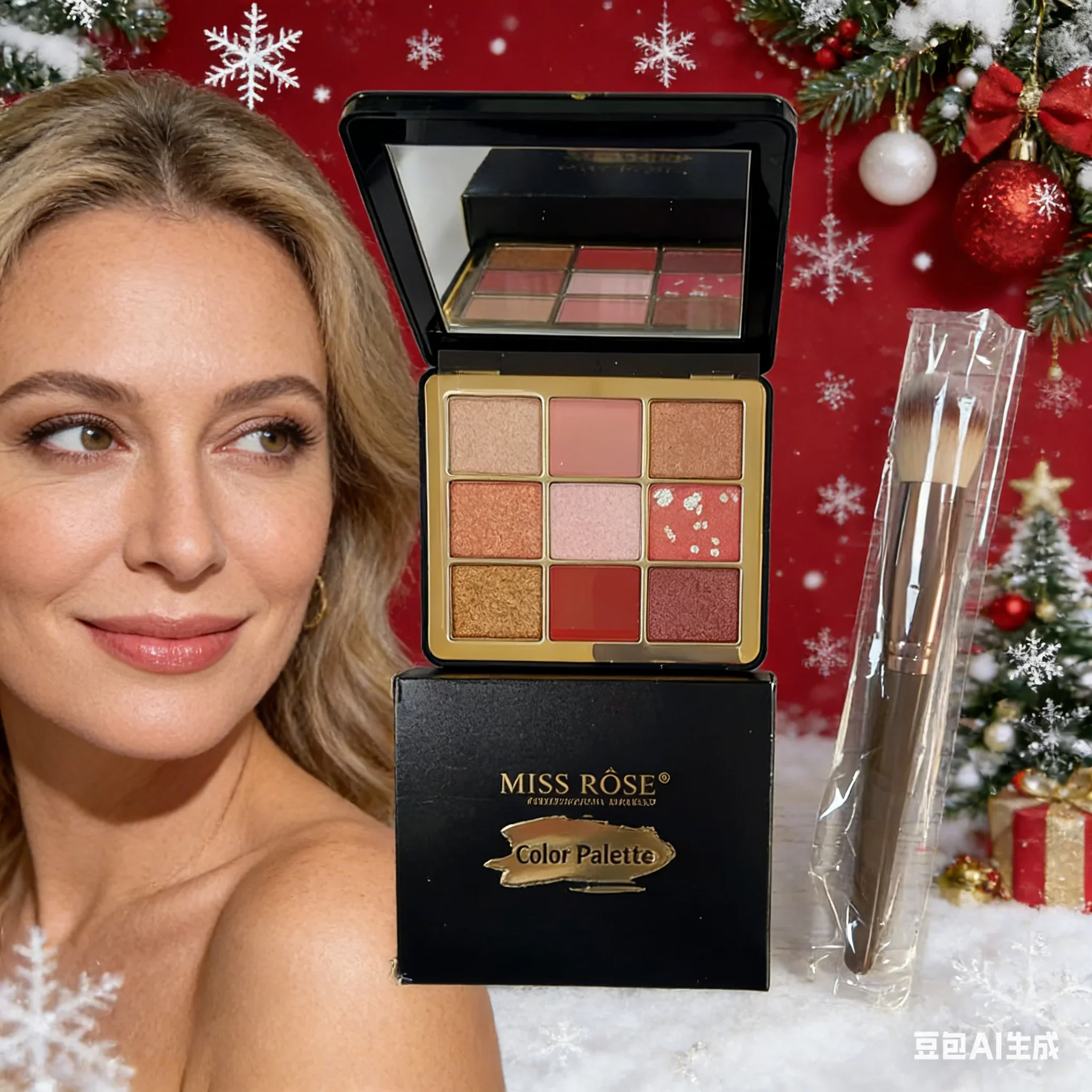 ملكة جمال روز متعددة الوظائف لوحة ماكياج ملونة ماتي المصطبغة طويلة الأمد Blendable عينيه أحمر الخدود كونتور هيغليغتر عدة