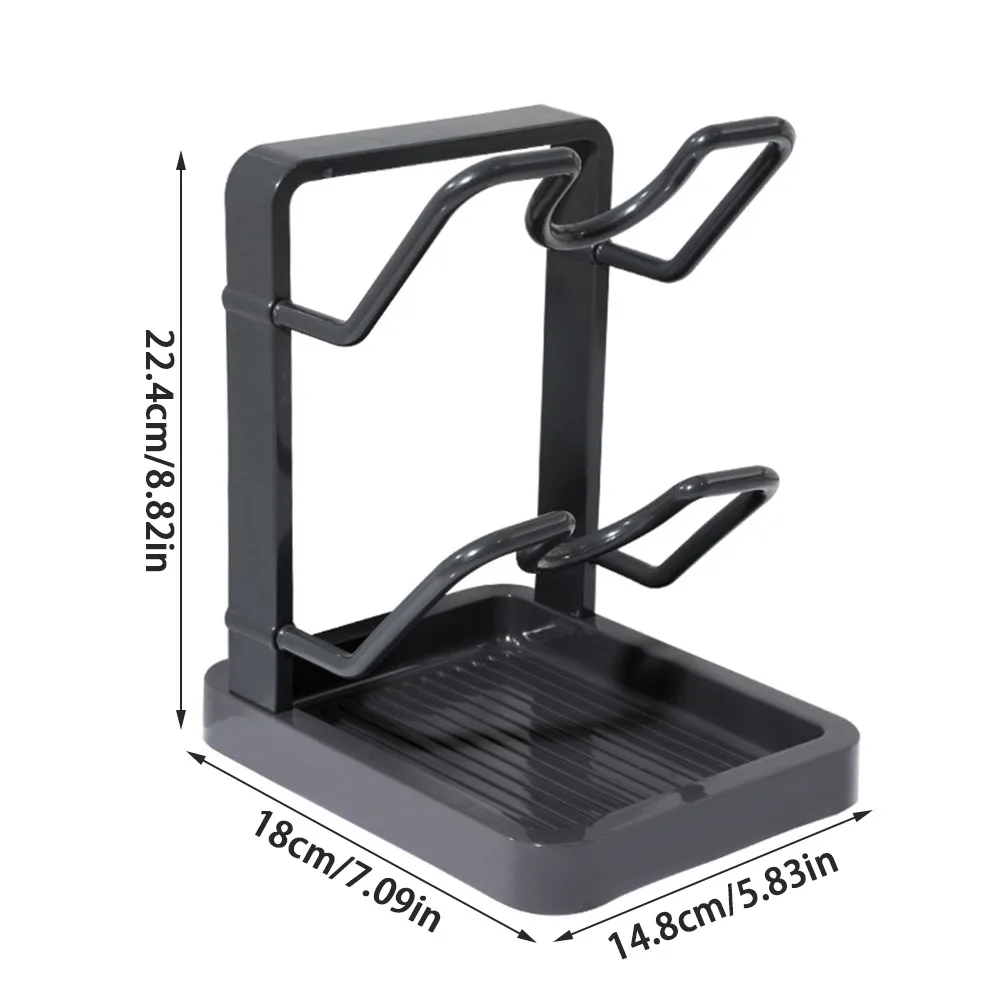 Double Layer Pot Lid Rack Non-slip Draining Cutting Board Holder Large Capacity Kitchen Storage Rack