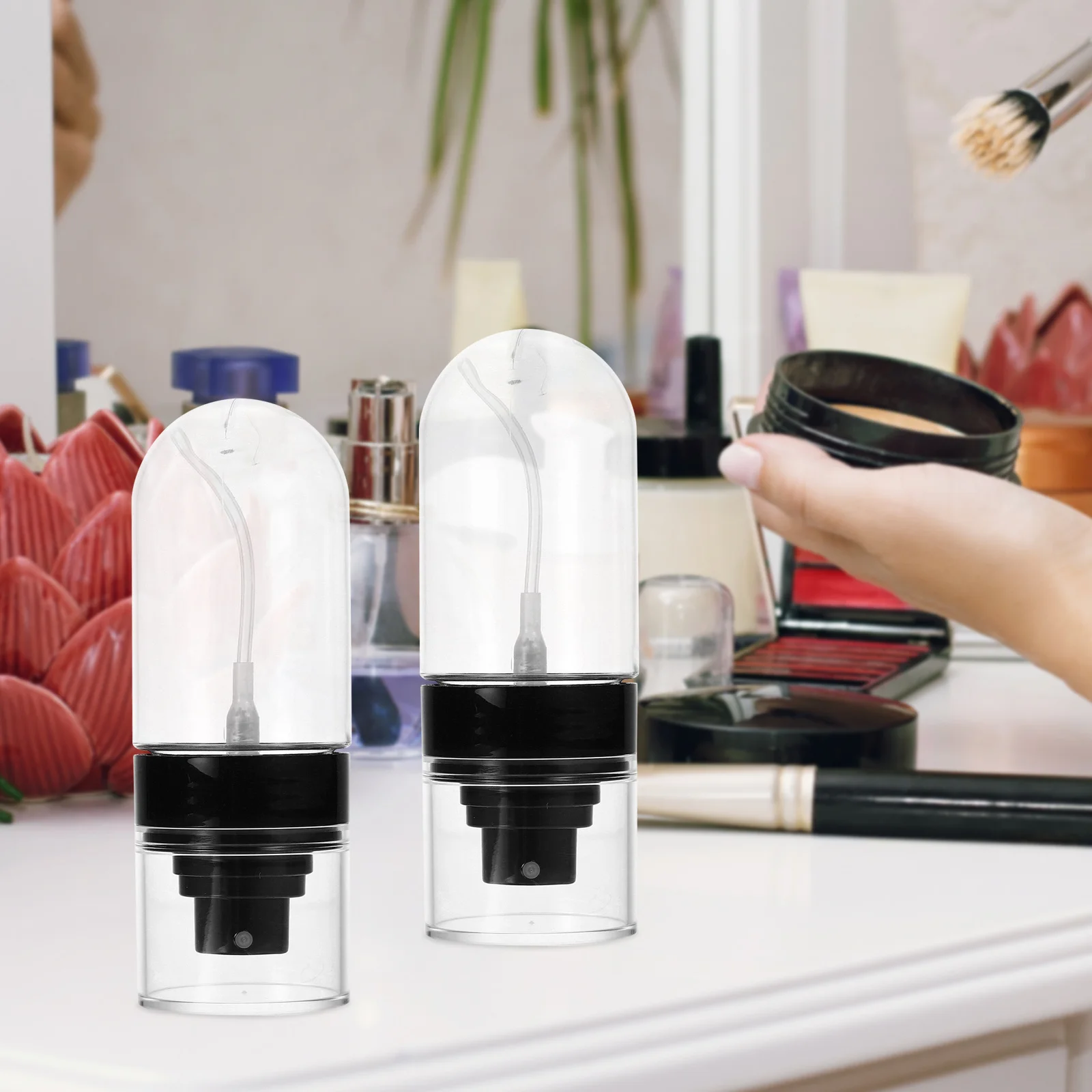 

4pcs 60Ml Travel Spray Bottles Dispenser Refillable U Shape Inverted Lightweight Empty Container For Perfume Water