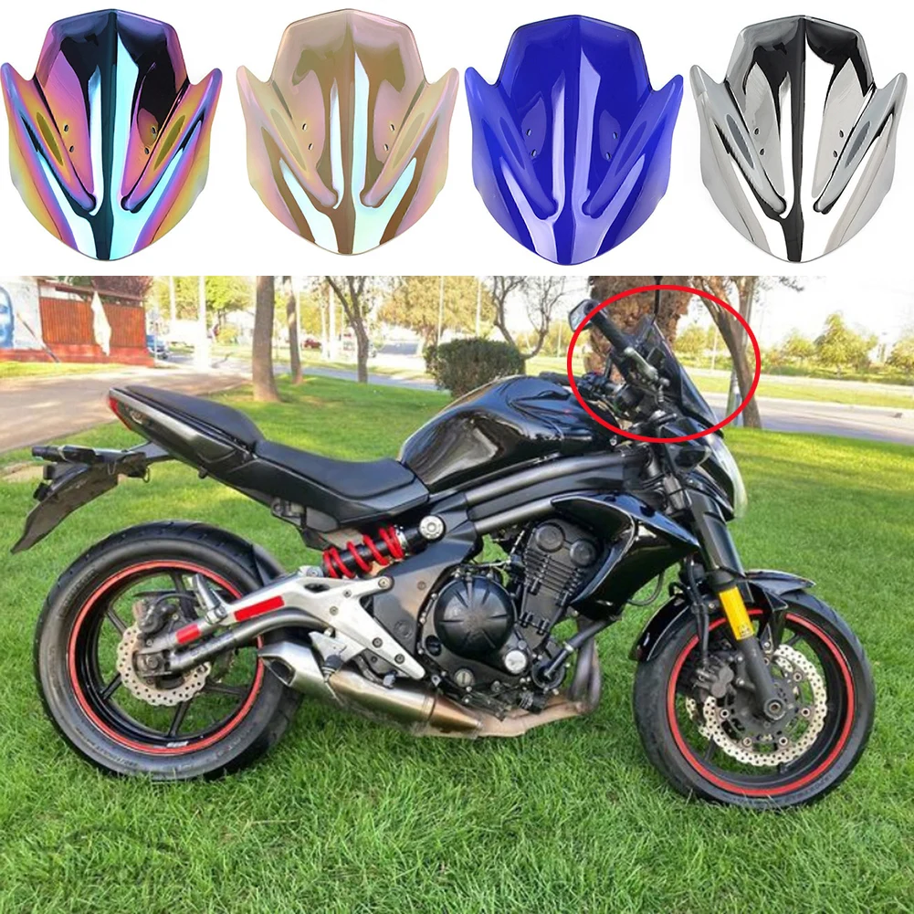 Deflector de viento frontal transparente/oscuro/Iridium, parabrisas de doble burbuja para Kawasaki ER6N ER-6N 2012 2013 2014 2015 2016