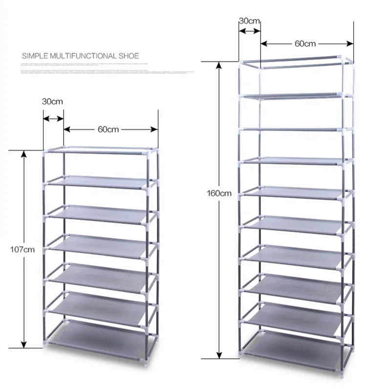 Multi-layer Simple Shoe Cabinet DIY Assembled Space-saving Shoe Organizer Shelf Home Dorm Storage Closet Dustproof Shoes Rack