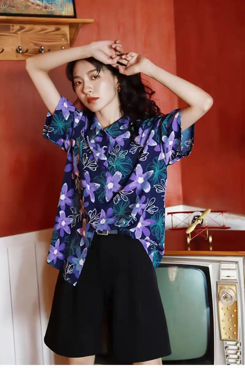 

Рубашки женские, бамбуковое волокно, контрастная строчка, рукав «летучая мышь», музыкальный фестиваль, инди-блузка для молодых девушек, уникальный модный наряд