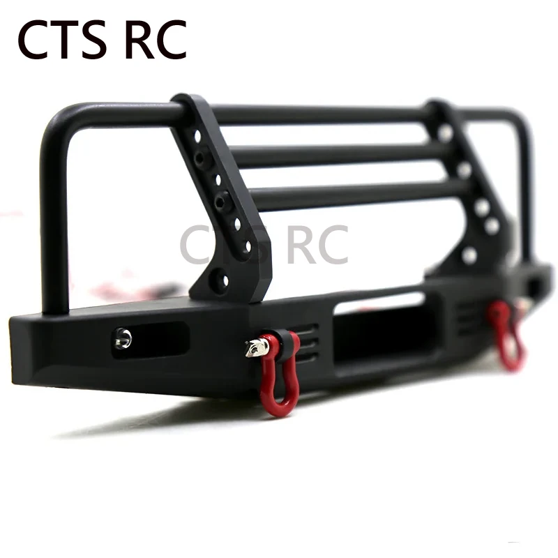 RC Adjustable Metal Front Bumper with LED LIght for 1/10 RC Crawler Car TRX4 Defender Axial SCX10 SCX10 II 90046 Upgrade Parts