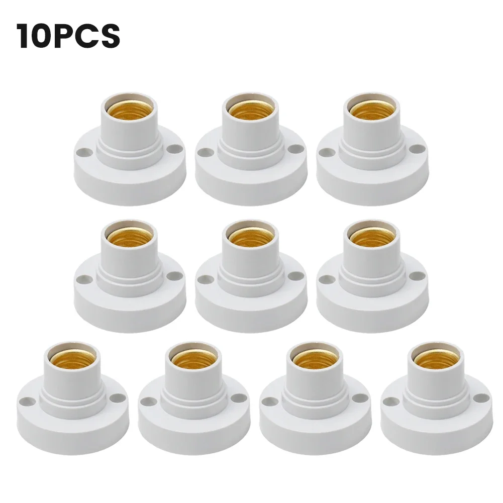 10Pcs E14 Oprawka żarówki Podstawa Mocowanie Śruba Nakrętka Gniazdo światła LED Biała Lampa Mocowanie Adapter Konwerter 100-230V Podstawa lampy