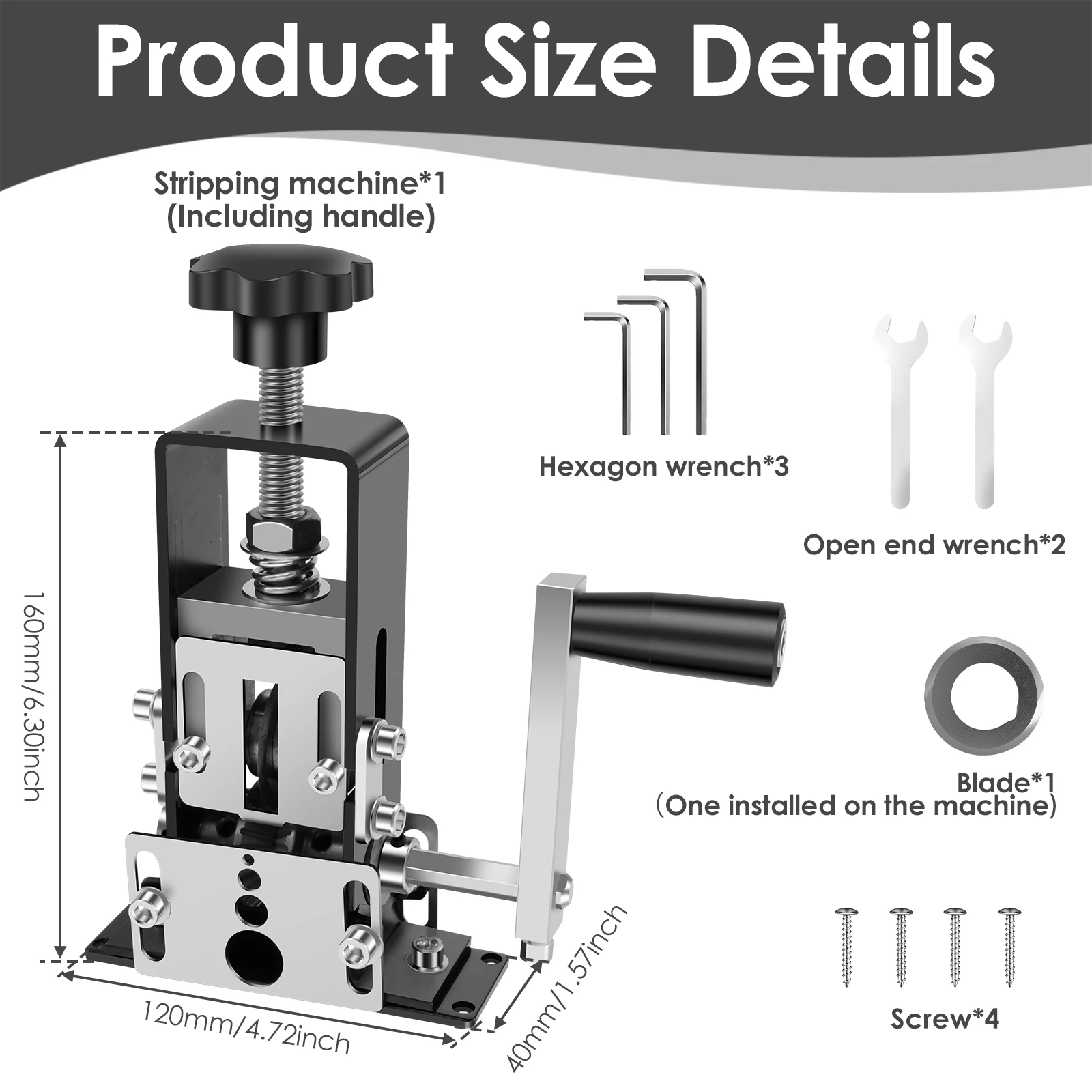 Manual Wire Stripping Machine Scrapping Copper Wire Peeler Machine Drill Powered Hand Crank Wire Stripper Tool for Scrap Copper