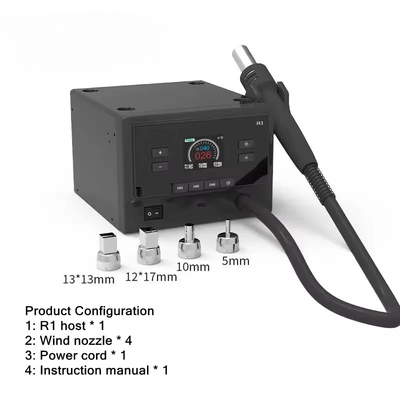 YCS R1 Pro Intelligent Heat Air Tool with 4 Nozzles for Mobile Phone Welding Repair CPU IC BGA SMT Rework Station