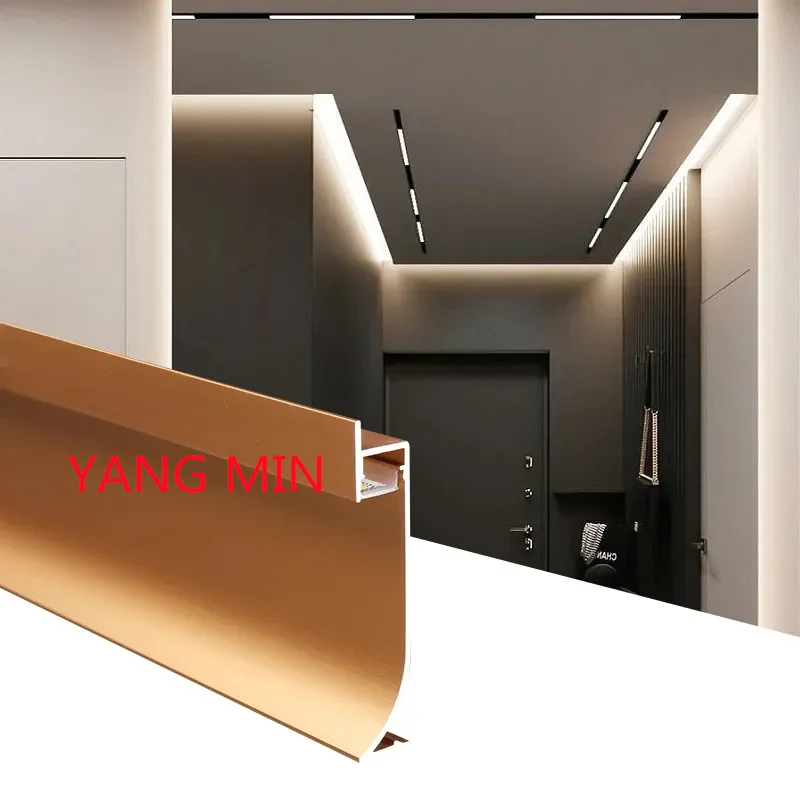 2.5m/pcs Wholesale Price Skirting LED Channel Customized Black PC Cover Home Design Wall Decor Skirting Board lighting