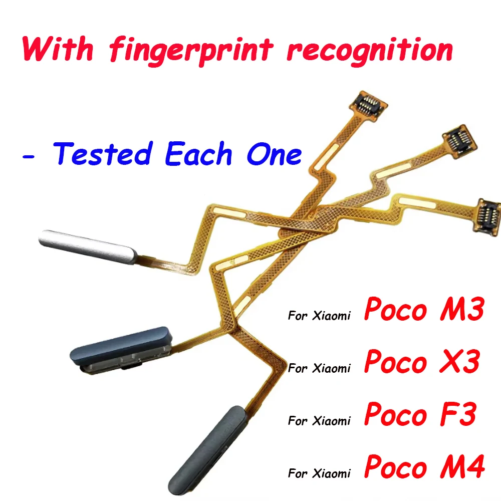 

Fingerprint Scanner For Xiaomi Poco X3 Pro M3 F3 / M4 Pro 4G Home Button Fingerprint Menu Return Key Sensor Flex Cable