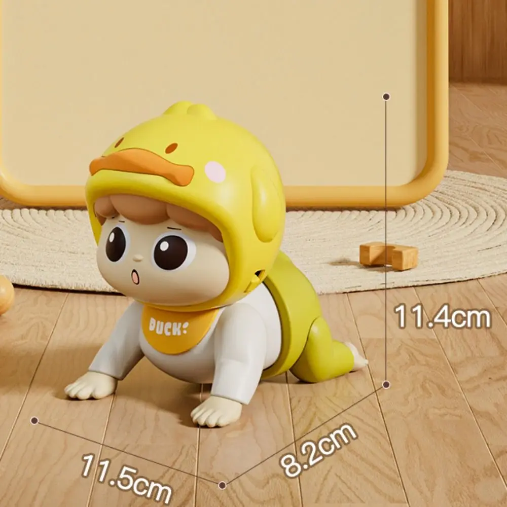 Learns To Crawl Music Electric Crawling Baby Toys with Sound Cartoon Learning Crawling Doll Funny Big Eyes Electric Walking Duck