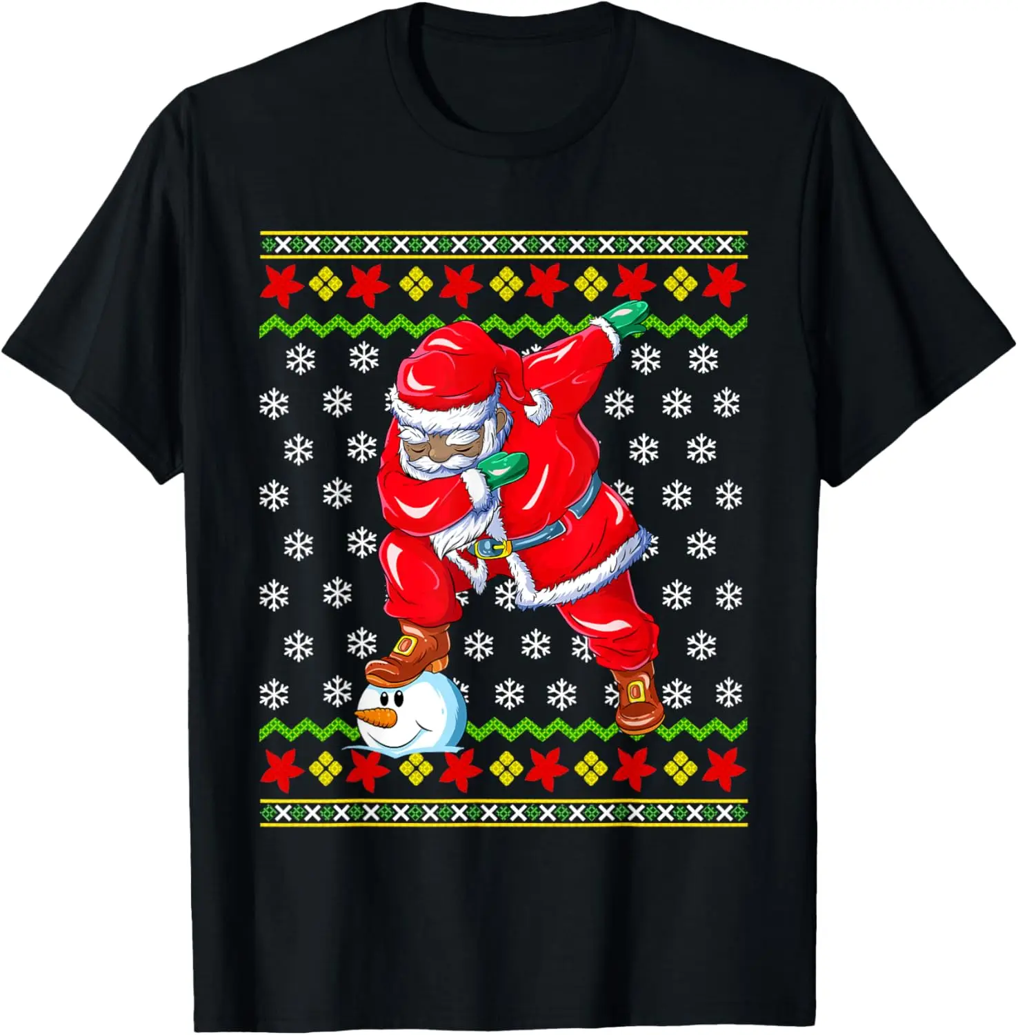 

Christmas Dabbing Black African American Santa Claus Kids T-Shirt