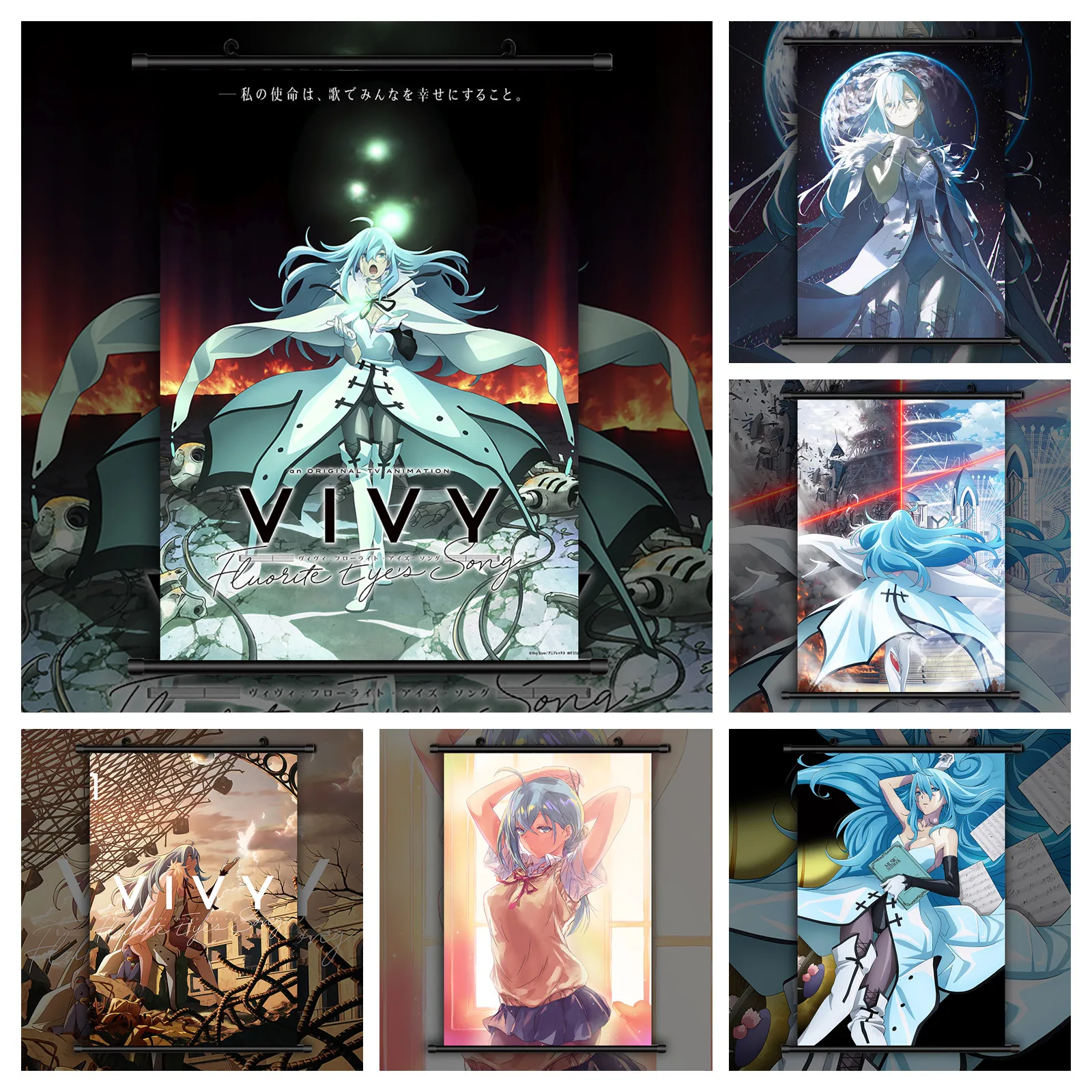 Vivy Fluorite Eye's Song Vivy Anime Wall Art Canvas Painting Print Pictures Home Decoration Manga Poster Living Room Decoration