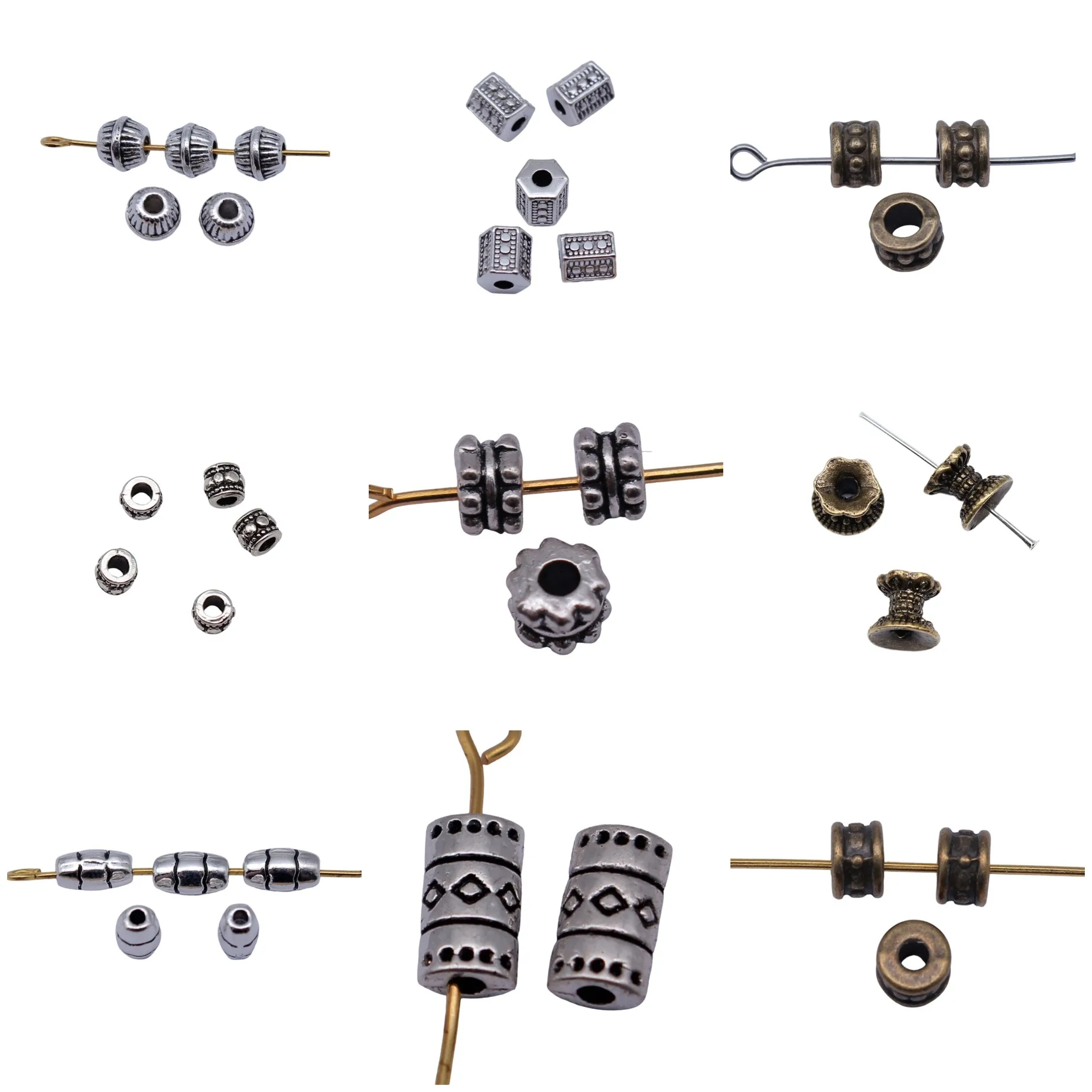 Tube Small Hole Dreadlock Hair Beads African Hair Decor Beads Spacer For Bracelet Necklace Jewelry Making Craft Findings - view 3