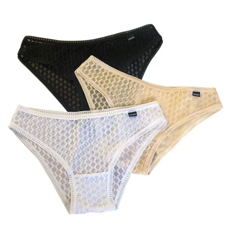 Transparent Women\'s Lace Panties Breathable Soft Panties Sexy Lady Perspective Panty MeshUnderpants Intimates Lingerie Briefs