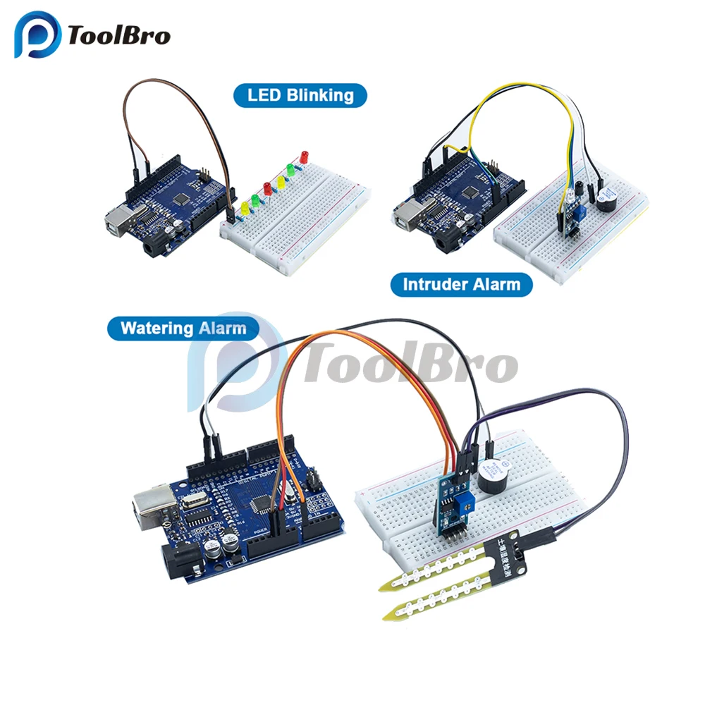 Basic Starter Learning Kit for Arduino UNO R3 Projects Electronics Components DIY Kit Solderless Breadboard Resistor Switch