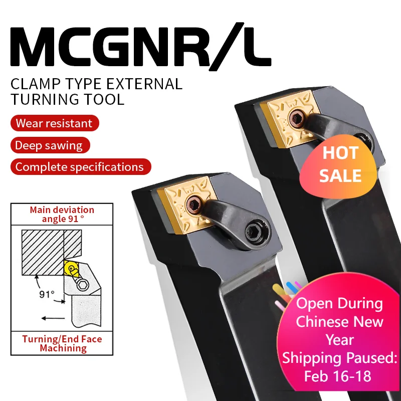 

MCGNR2020 MCGNR2525 MCGNR3232 Внешний токарный держатель инструмента MCGNR MCGNL Держатель инструмента для токарного станка Режущий брусок с ЧПУ для токарной обработки металла