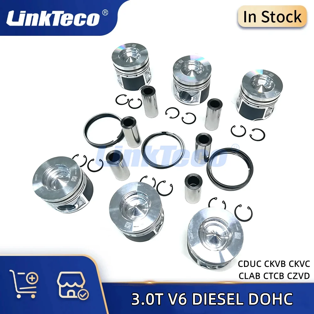 

Car Engine Pistons & Rings for 2011-2018 Audi A6 A7 Q5 Q7 Quattro Volkswagen Phaeton Touareg 3.0 L V6 DIESEL DOHC Turbocharged